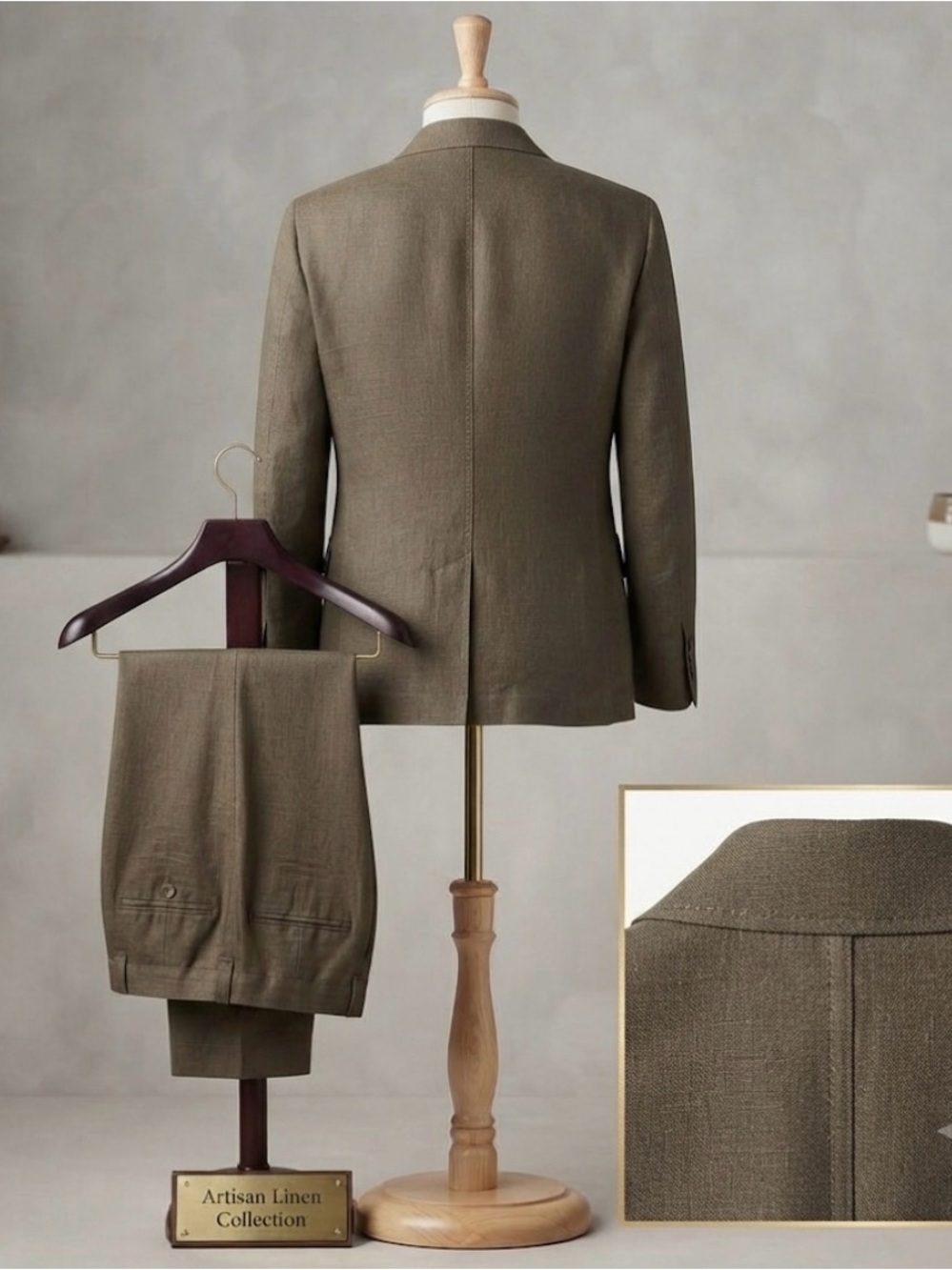 Merona Women's Brown linen suit - 20w - Picture 2 of 11
